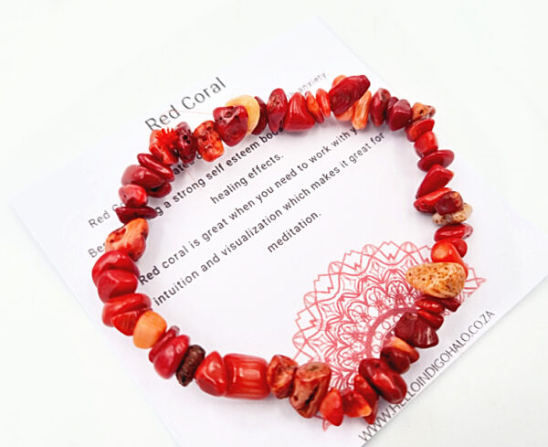 Red Coral Chips Bangle