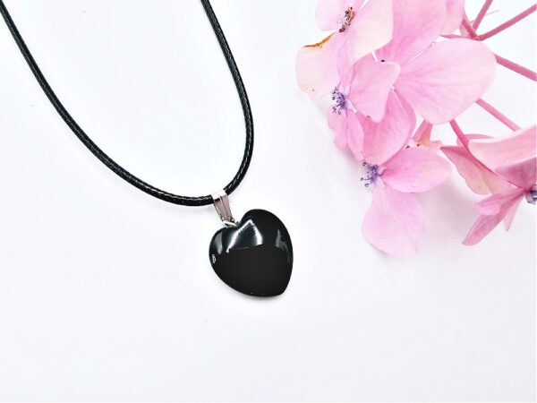 Onyx Heart Necklace (1.5cm)