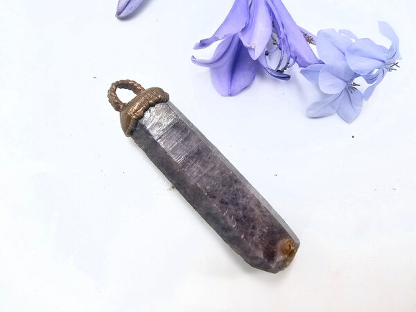 Rough Iolite Water Sapphire Copper Pendant