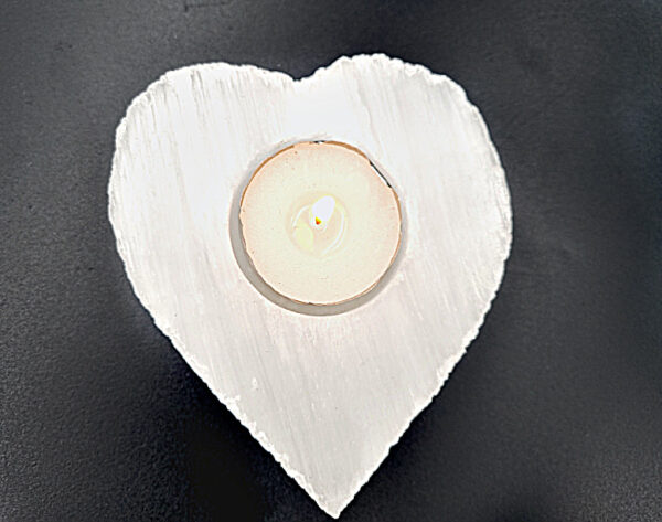 Selenite Heart Candle Holder - Image 2