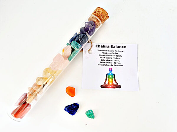 Chakra Mini Tumbled Glass Tube (15cm)