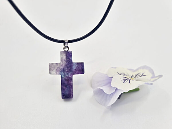 Rainbow Fluorite Cross Necklace