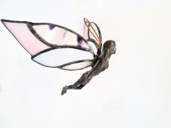 Pink Stained Glass Flying Fairy (13cm) - Image 2