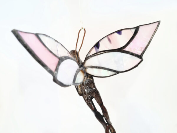 Pink Stained Glass Flying Fairy (13cm) - Image 3