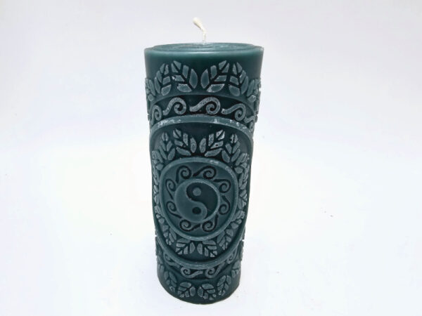 Yin Yang Tall Green Candle