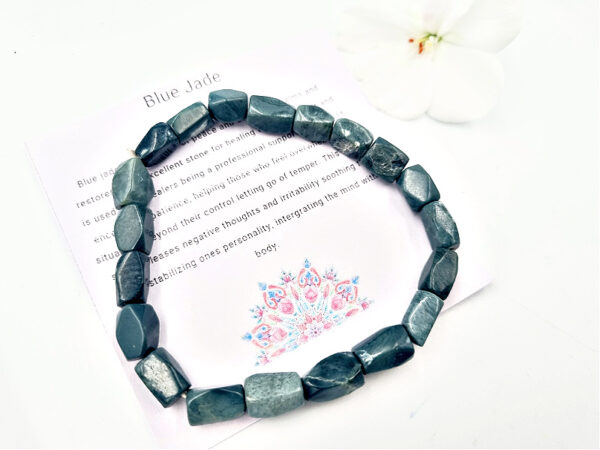 Blue Jade Bangle Square Beads