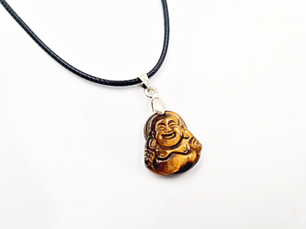 Laughing Buddha Necklace Tigers Eye