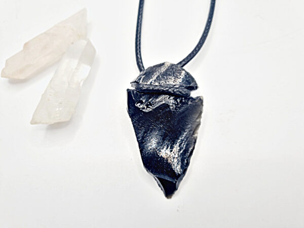 Black Obsidian Arrow Head Necklace - Image 2