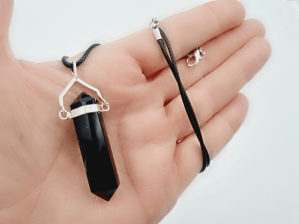 Black Obsidian Point Necklace Swivel - Image 2