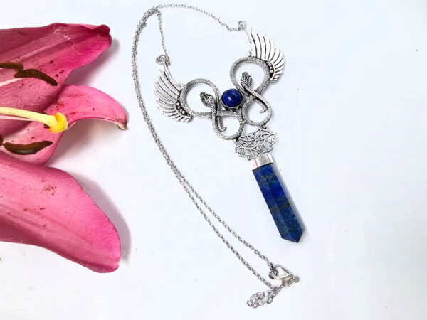 *Double Snake Winged Lapis Lazuli Necklace - Image 2