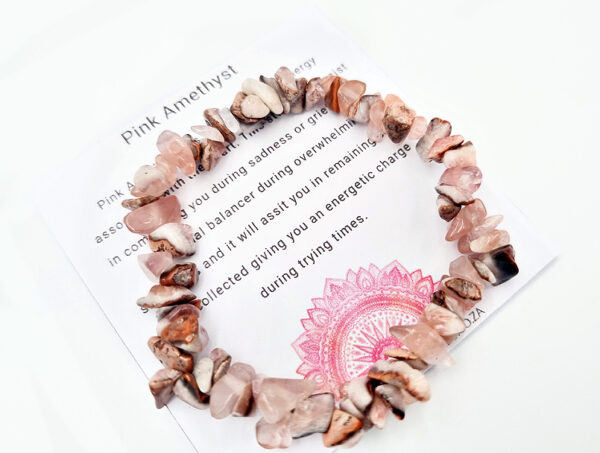 Pink Amethyst Chips Bangle