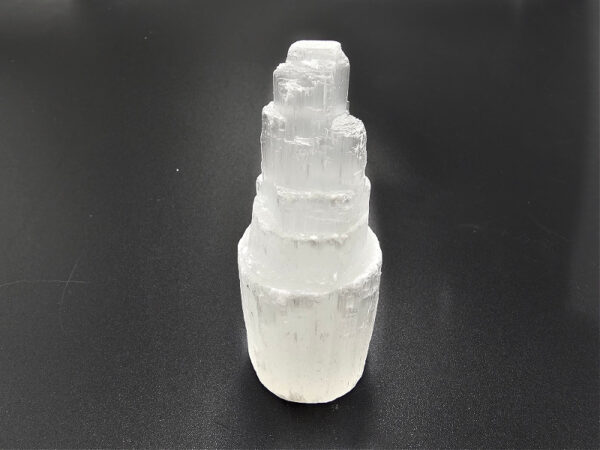 Selenite Tower crystal, Angelic crystal with black bacground