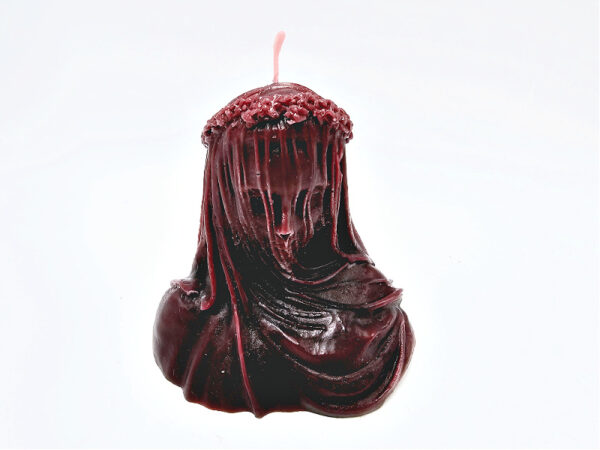 Veiled Lady Candle Dark Red