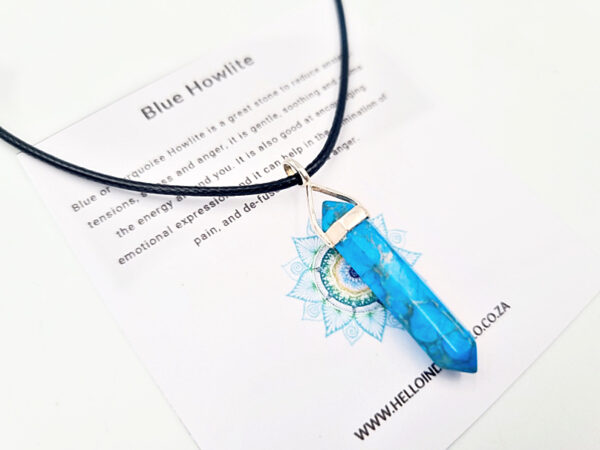 Blue Howlite Crystal Necklace (925 Silver)