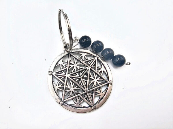 Black Tourmaline & Metatron Protection Keyring