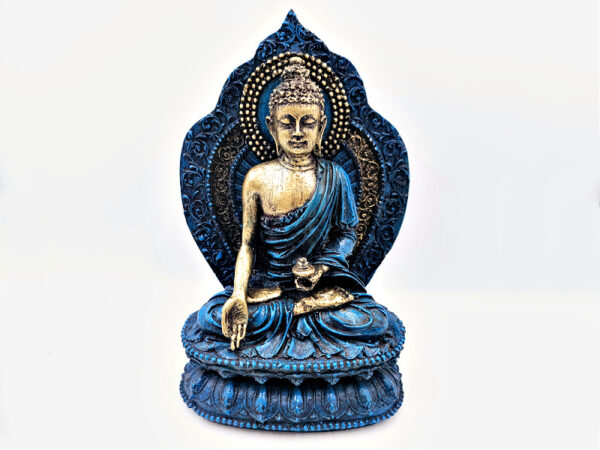 Buddha Statue Blue Lotus (25cm)