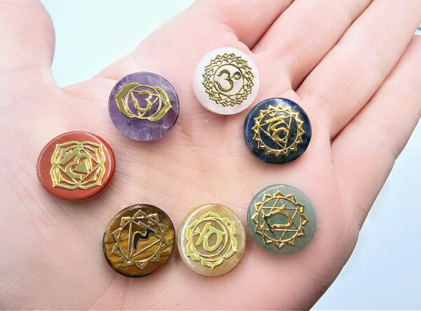 Chakra Gemstones Round with Symbols (Mini) - Image 2