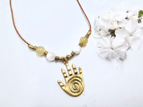 Healing Hand Brass Necklace