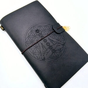 NEW Meditation Chakra Flower Of Life Journal Black 20x12cm