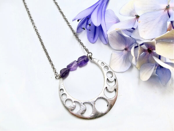 Amethyst Moon Phase Necklace