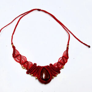 NEW Red Macrame necklace