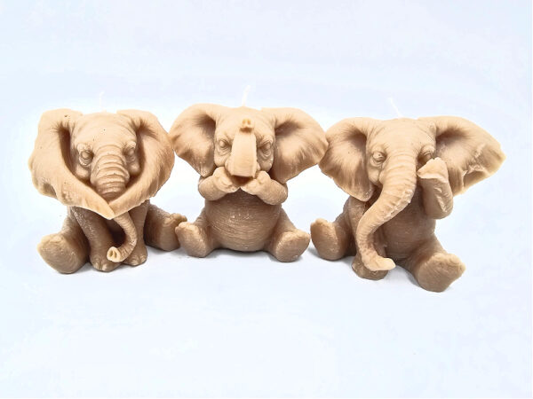 Hear, Speak, See No Evil Elephant Candles