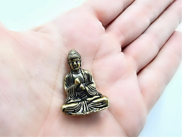 *Small Brass Ornament - Buddha (3cm) - Image 2