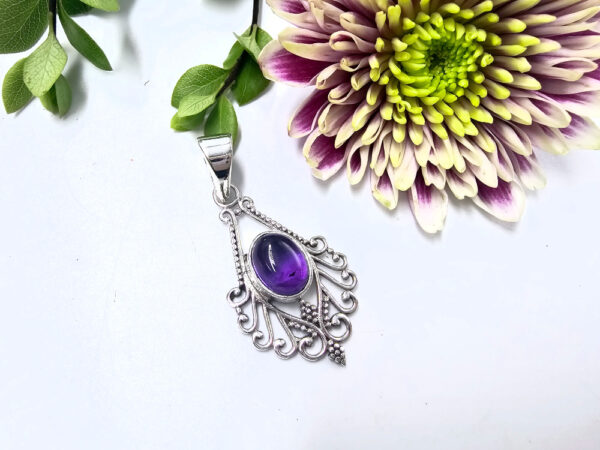 Amethyst Lattice Pendant (925 Silver)