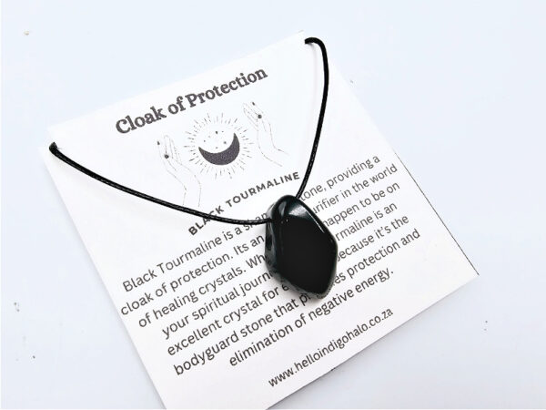 Necklace Tumbled Black Tourmaline  (Cloak Of Protection)