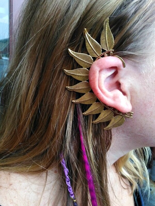 Feather Cuffs Earrings (Brass) - Image 3