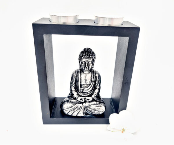 Square Buddha Double Candle Holder - Image 2