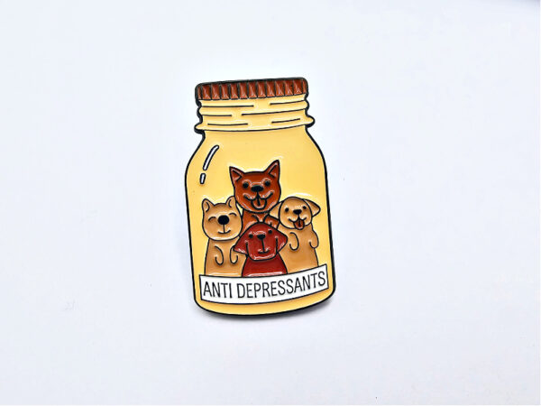 Anti Depressants Dogs Pin Badge