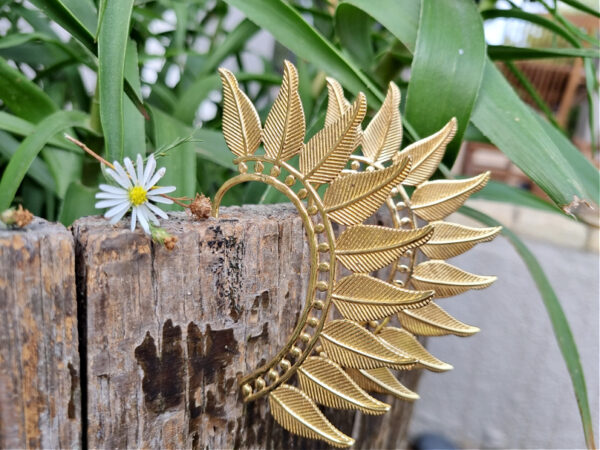 Feather Cuffs Earrings (Brass) - Image 2