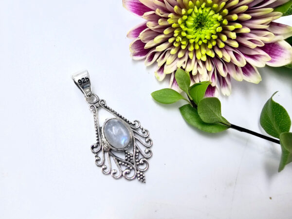 Moonstone Lattice Pendant (925 Silver)