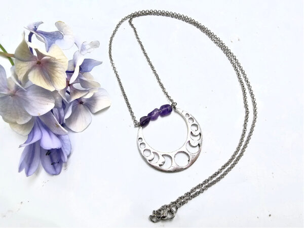 Amethyst Moon Phase Necklace - Image 2