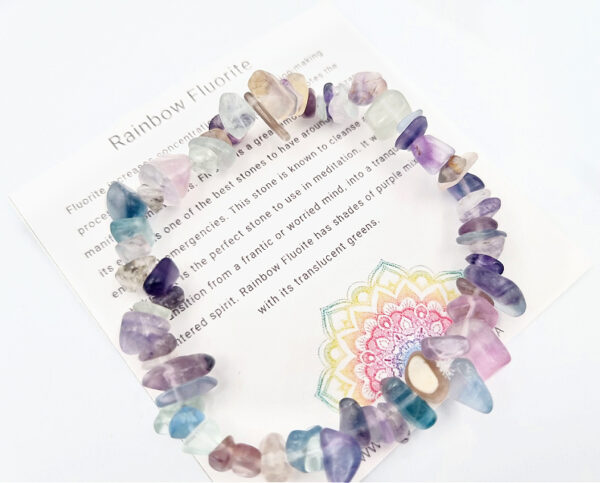 Rainbow Fluorite Chips Bangle (Purples)