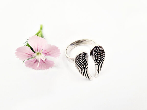 Guardian Angel White Brass Ring