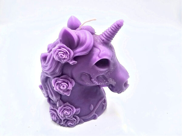 Goth Unicorn Candle (Purple) 10cm