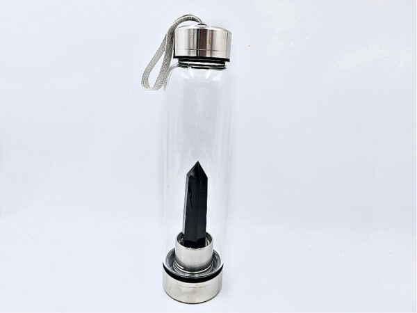 Black Onyx Crystal Water Bottle