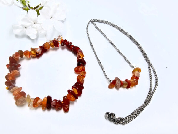 Carnelian Chips Necklace & Bracelet Combo - Image 2