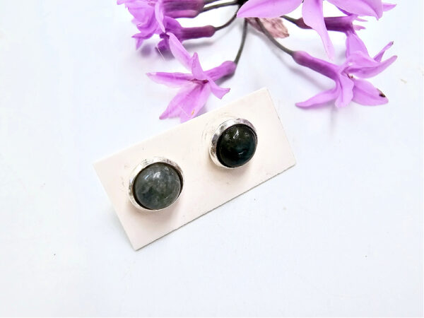 Labradorite Stud Earrings (925 Silver)