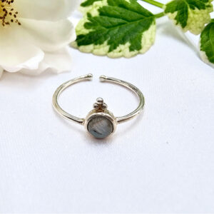 Hello Indigo Halo Online Store Labradorite round dots ring