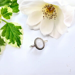 Hello Indigo Halo Online Store Moonstone Round Ring 925 Silver