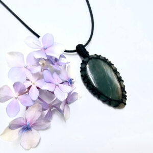 Hello Indigo Halo Online Store Moss Agate Braided Necklace B