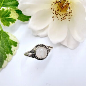 Hello Indigo Halo Online Store Round Moonstone Ring