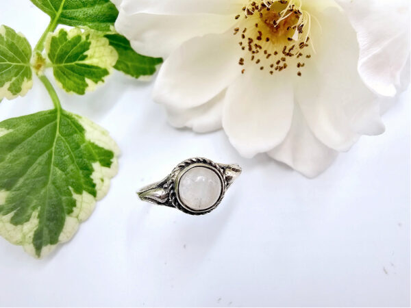 Moonstone Round Ring (925 Silver)