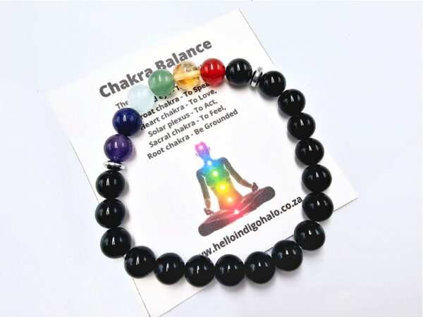 Chakra Bangle Black Agate (8mm)