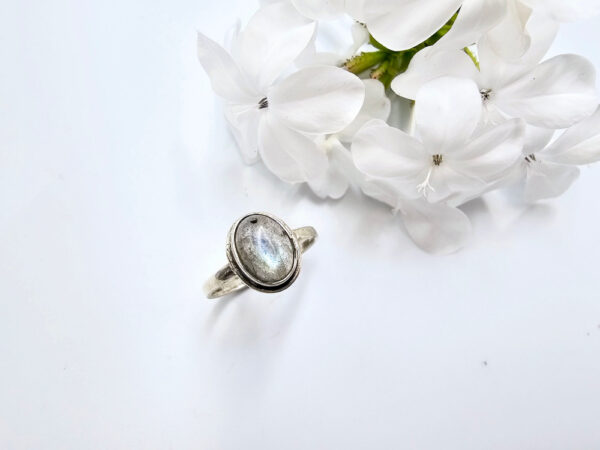 Kids Labradorite Oval Ring (925 Silver)