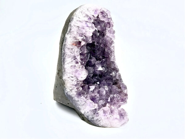 Amethyst crystal geode standing