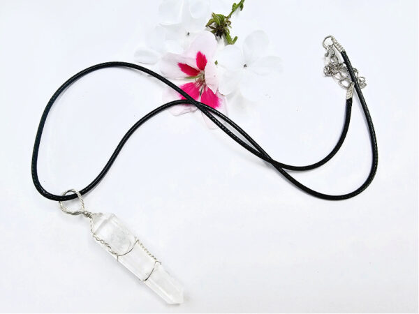 Clear Quartz Point Necklace (Wire Wrapped) - Image 2